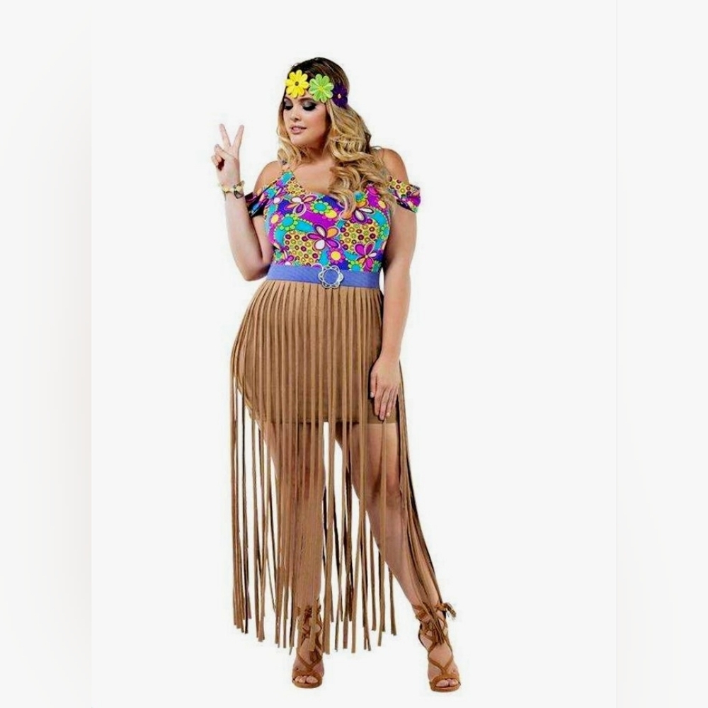 Starline Flower Child 60's Hippy Fringe Festival Costume Plus Size 2X